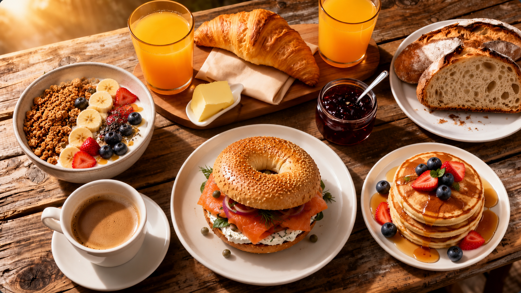 Petit-déjeuner luxueux livré à domicile